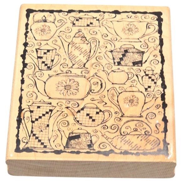 Vtg Wooden Rubber Stamp Lot of 60 Mixed Crafts Floral Sentiments & Decorative - Picture 13 of 16